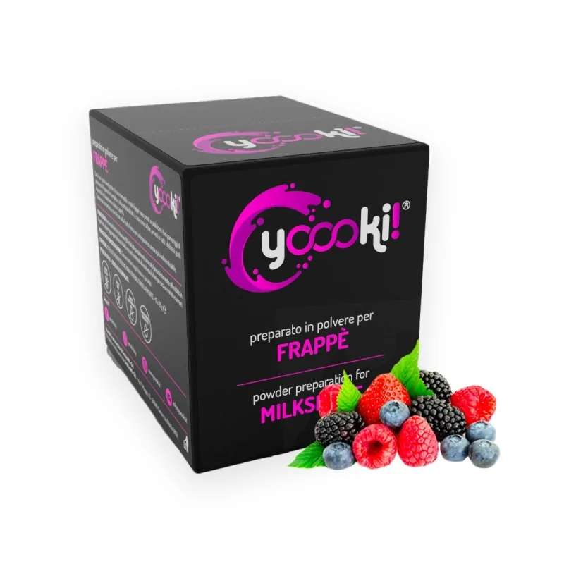 Preparato in polvere per frappè ai Frutti di bosco da bar box Yoooki 15 bustine da 25 grammi