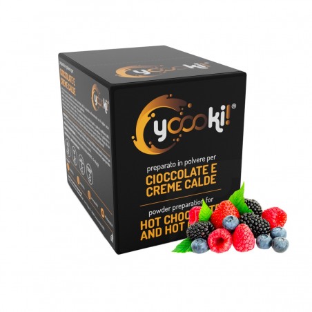 Preparato in polvere per crema calda al gusto frutti di bosco box Yoooki da 15 bustine da 30 grammi