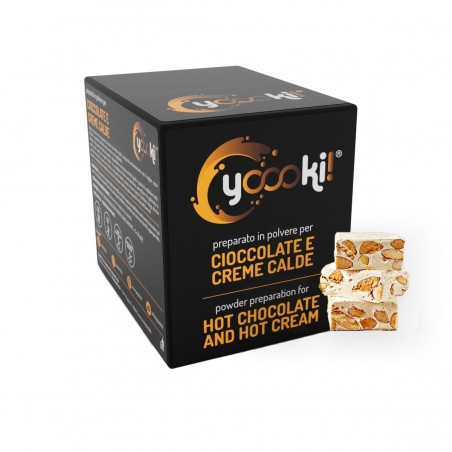 Preparato in polvere per cioccolata calda al gusto torroncino box Yoooki 15 bustine da 30 grammi