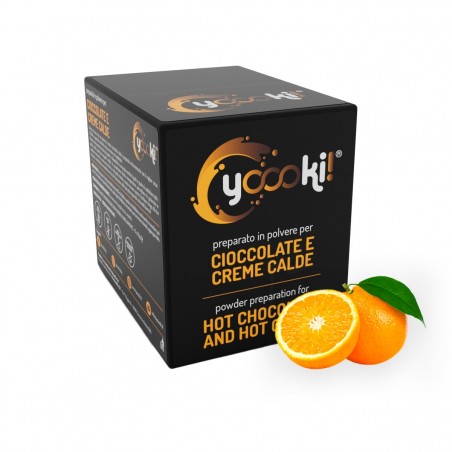 Preparato in polvere per Cioccolata calda al gusto di Arancia box Yoooki 15 bustine monodose da 30 g