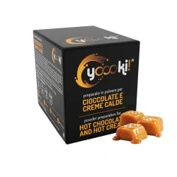 Preparato in polvere per Cioccolata calda Bianca al Caramello Salato box Yoooki 15 bustine da 30 g