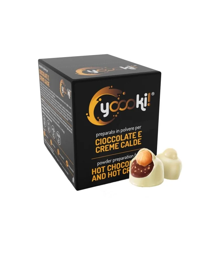Preparato in polvere per Cioccolata calda al Bacio Bianco box Yoooki 15 bustine da 30 grammi