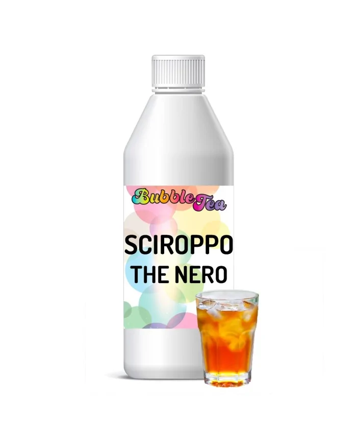Sciroppo concentrato per Bubble Tea al gusto di The Nero in bottiglia 1000 grammi Yoooki