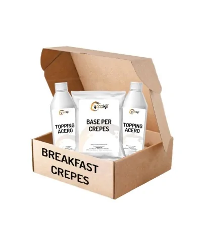 Pacchetto breakfast crepes 2 topping acero e base per crepes