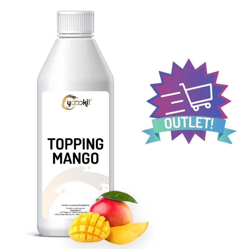 Topping al gusto Mango per guarnizioni dolci in bottiglia 1kg Yoooki