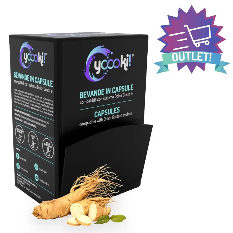 Box Yoooki 20 capsule compatibili DolceGusto® per preparare caffè al ginseng senza lattosio