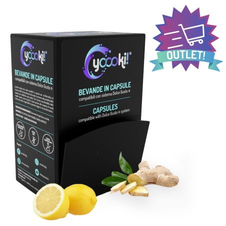 Preparato in polvere per bevanda al gusto di zenzero e limone 20 capsule da 12 grammi Yoooki