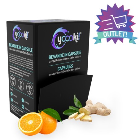 Preparato in polvere per bevanda al gusto di zenzero e arancia 20 capsule da 12 grammi Yoooki