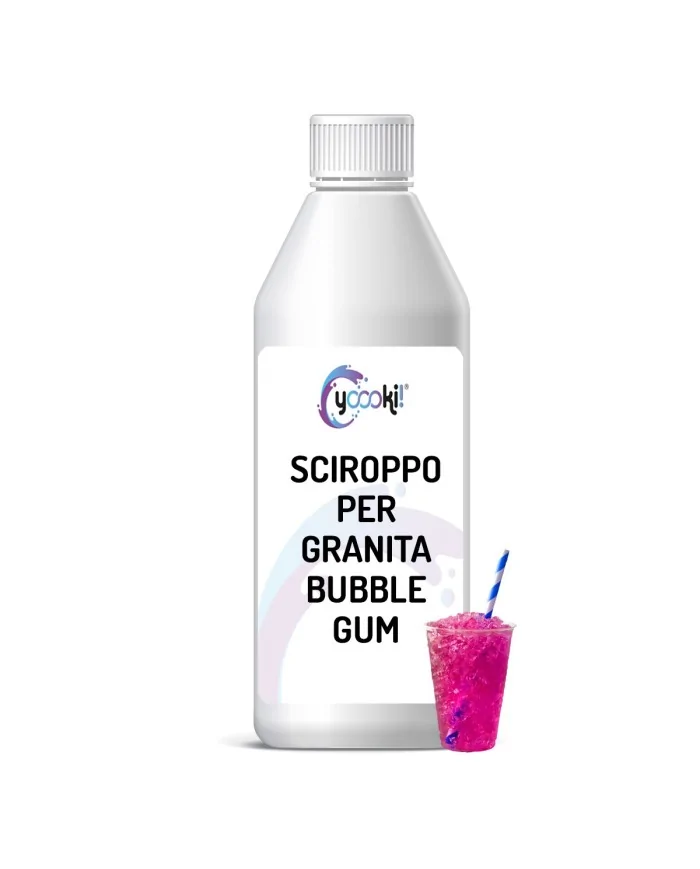 Sciroppo per granita al bubble gum in bottiglia 1kg Yoooki