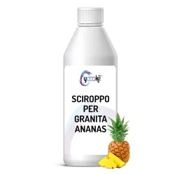 Sciroppo per granita all'ananas in bottiglia 1kg Yoooki