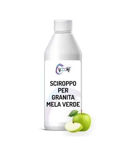 Sciroppo per granita alla mela verde in bottiglia 1kg Yoooki