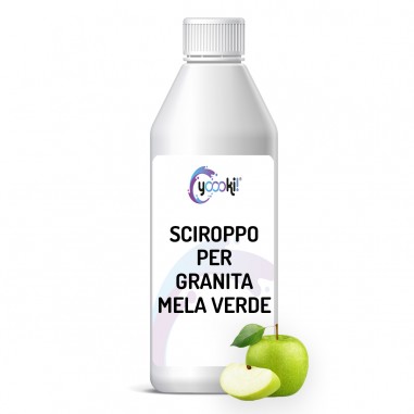 Sciroppo per granita alla mela verde in bottiglia 1kg Yoooki