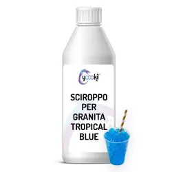 Sciroppo per granita tropical blue in bottiglia 1kg Yoooki
