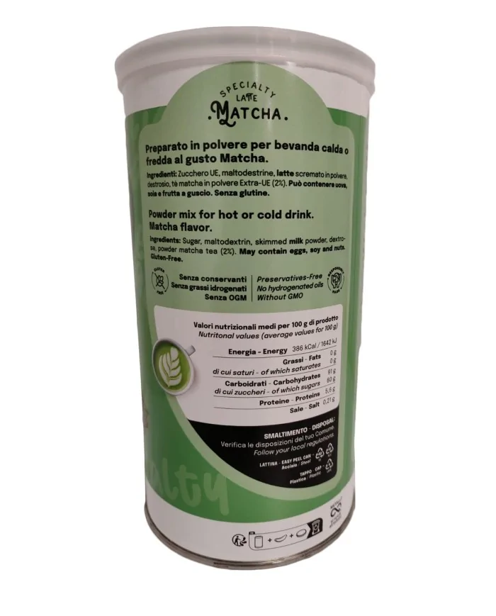 Bevanda calda o fredda al gusto Matcha latte in barattolo