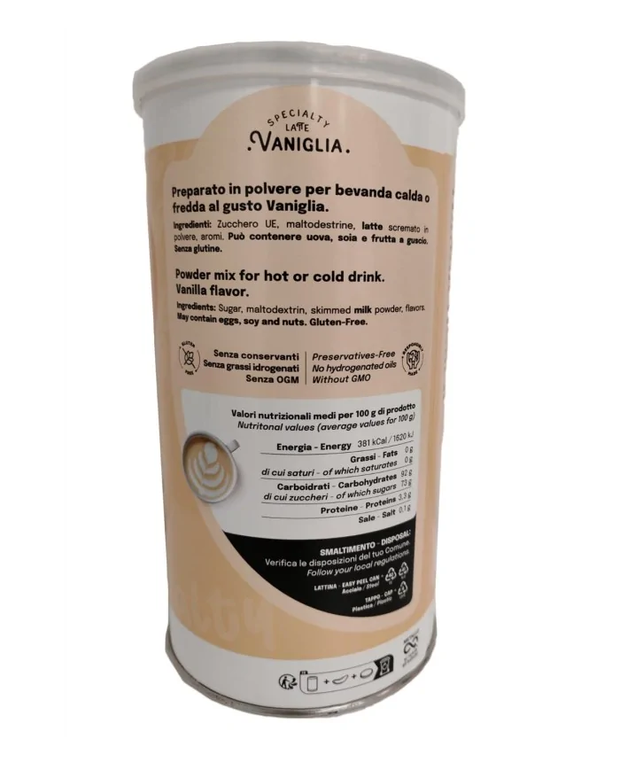 Bevanda calda o fredda al gusto latte alla Vaniglia in barattolo