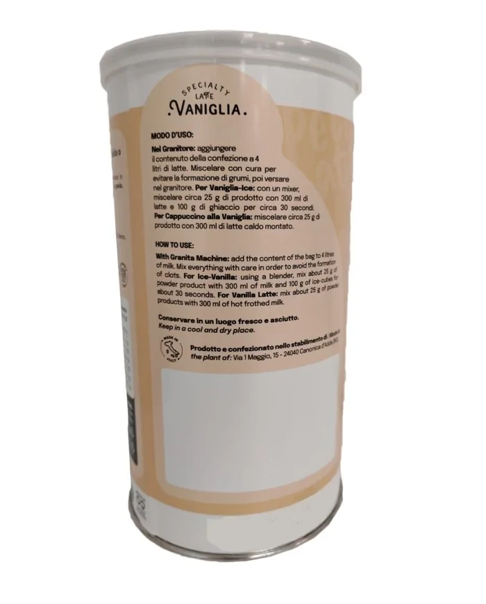 Bevanda calda o fredda al gusto latte alla Vaniglia in barattolo
