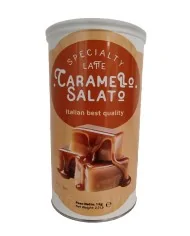 Preparato in polvere per bevanda al gusto caramello salato