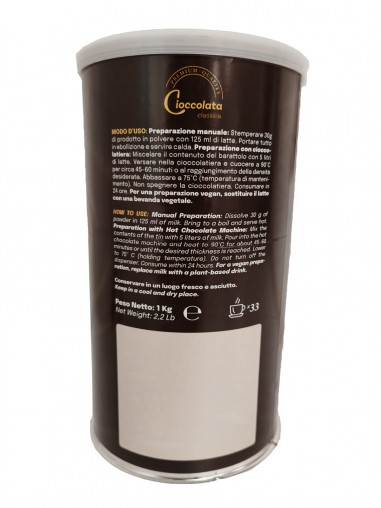 Acquista online Cioccolata calda in barattolo da 1 kg al miglior prezzo su Yoooki