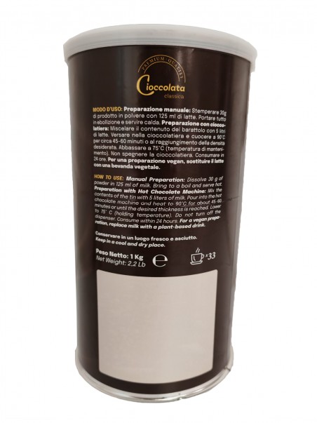 Cioccolata calda in barattolo da 1 kg