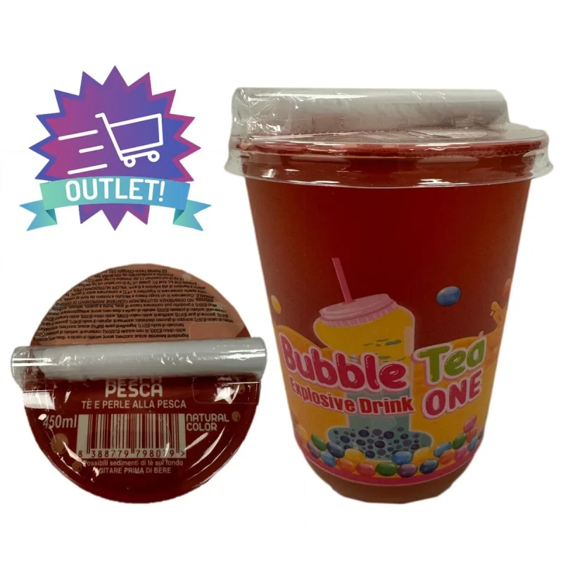 Bicchiere con Popping Boba alla pesca Yoooki